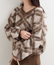 【Kastane】B アーガイルプルオーバー