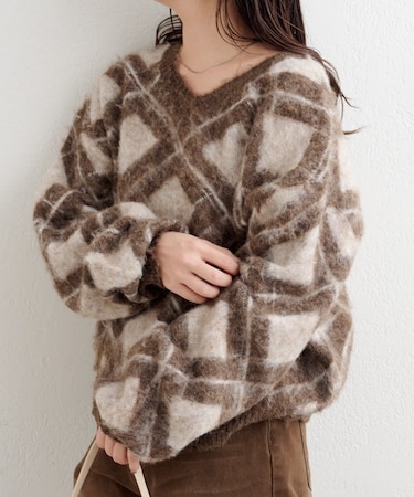 【Kastane】B アーガイルプルオーバー