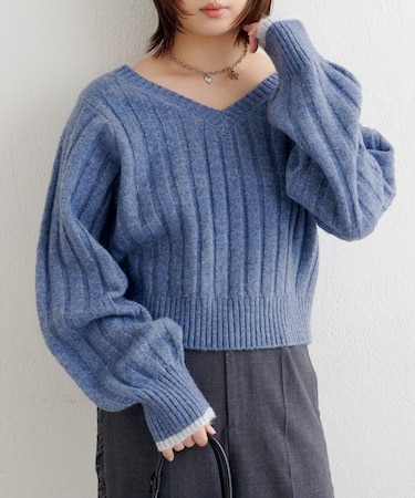 【Kastane】B ワイドリブニットプルオーバー