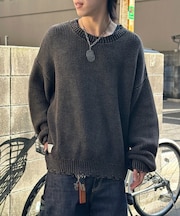 パウダー加工ダメージニットプルオーバー