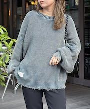 パウダー加工ダメージニットプルオーバー