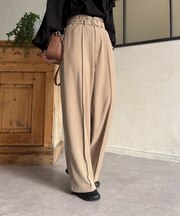 ベルト付きストレートスラックス