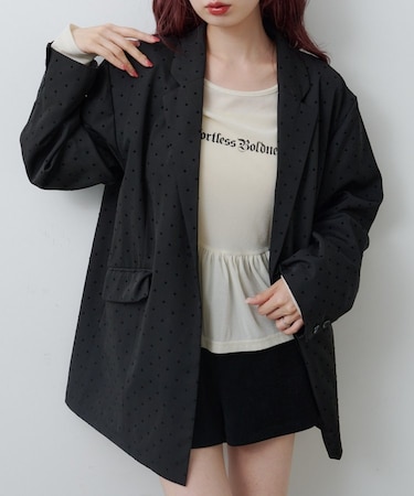 【Kastane】ドットサテンジャケット