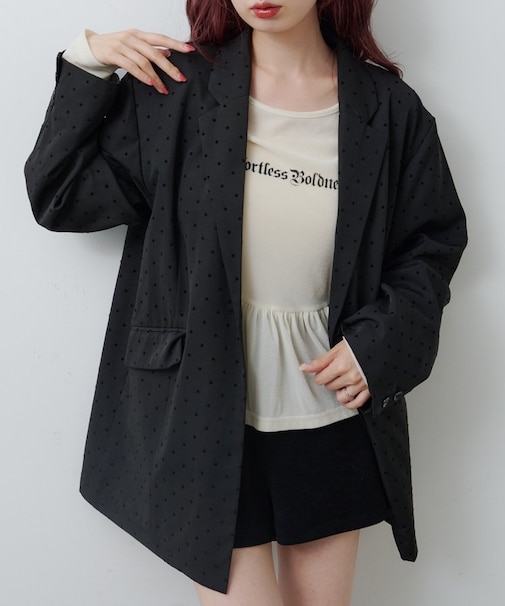 【Kastane】ドットサテンジャケット