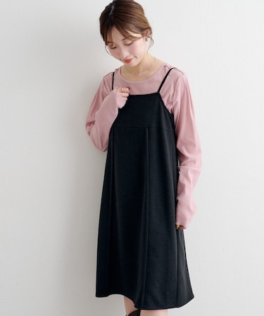 【Kastane】B ニットライクスウェットキャミワンピース