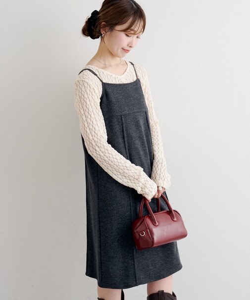 【Kastane】B ニットライクスウェットキャミワンピース