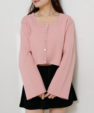 【Kastane】スクエアメロウニットカーディガン