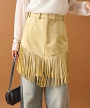 【mystic】フェイクスウェードフリンジスカート