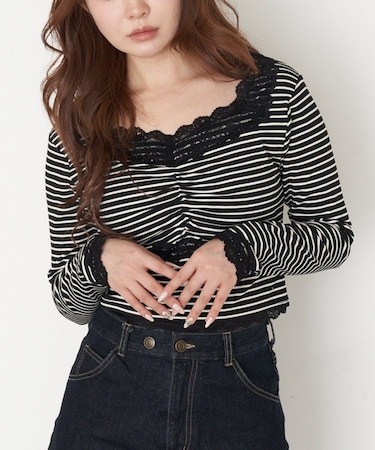 【RAY CASSIN】パット付きレースロンT