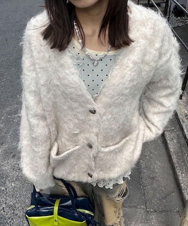 【neutral】シャギーニットカーディガン