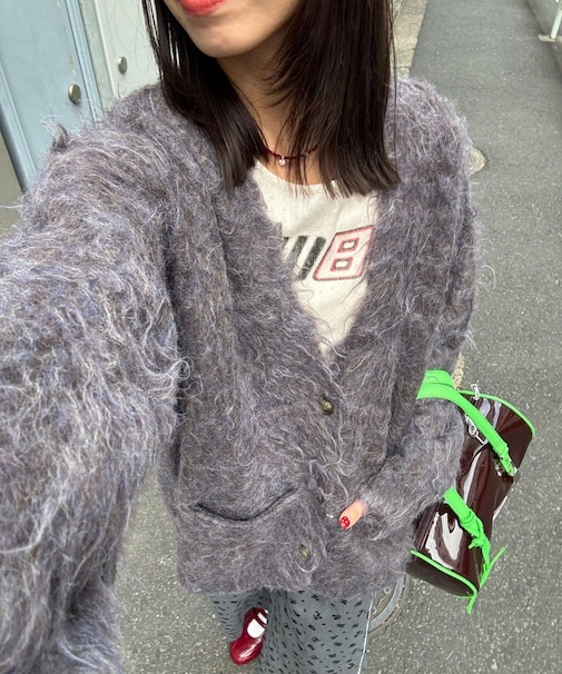 【neutral】シャギーニットカーディガン