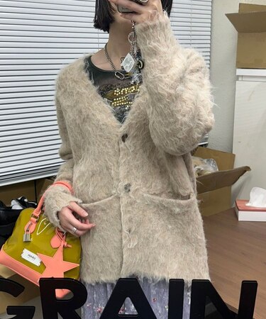 【neutral】シャギーニットカーディガン
