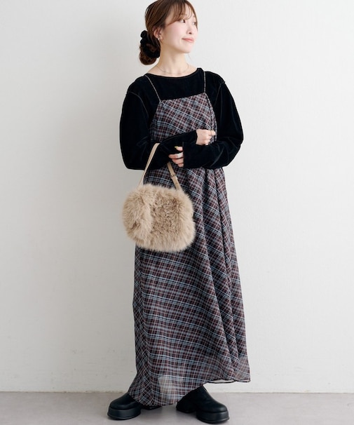 【Kastane】シアーチェックワンピース