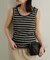 【Omekashi】ランダムリブボーダータンクトップ