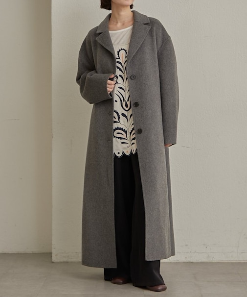 【Omekashi】ウールリバーロングコート