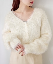 【Kastane】グロスシャギーカーディガン