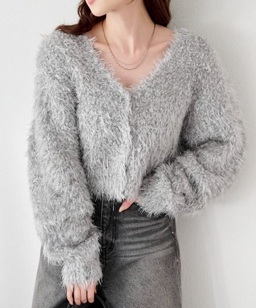 【Kastane】グロスシャギーカーディガン