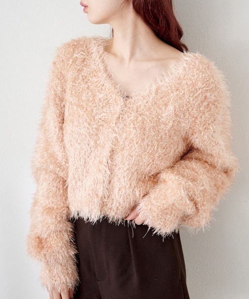 【Kastane】グロスシャギーカーディガン