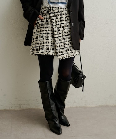 【Omekashi】ツイードラップスカート