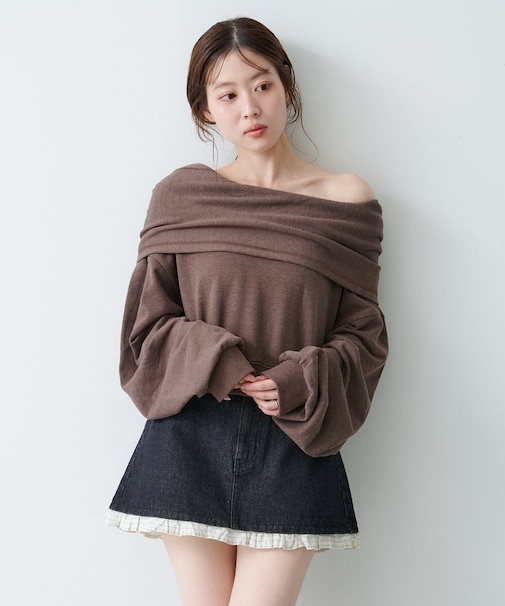 【Kastane】オフショルスウェット