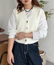 メタル釦コンパクトベスト