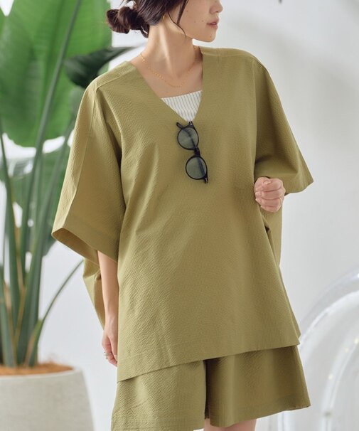 【CIAOPANIC TYPY】シアーサッカーカバーアップポンチョラッシュガード