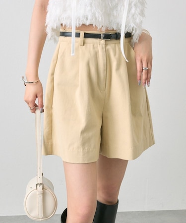 【mystic】ベルト付きタックキュロット