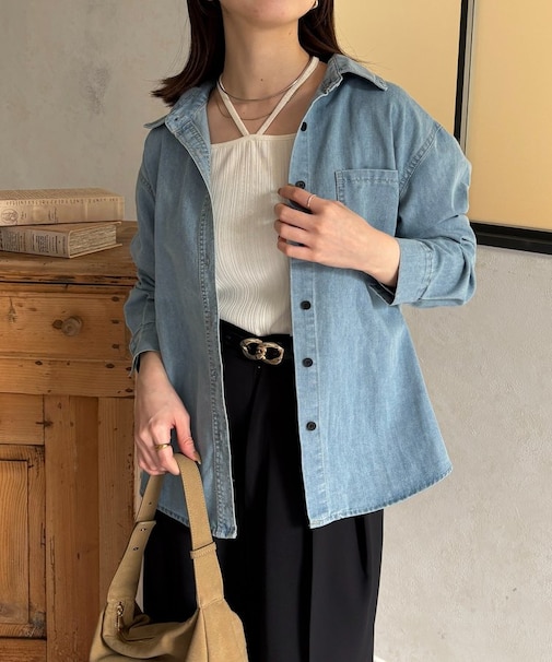 ワンポケットデニムシャツ