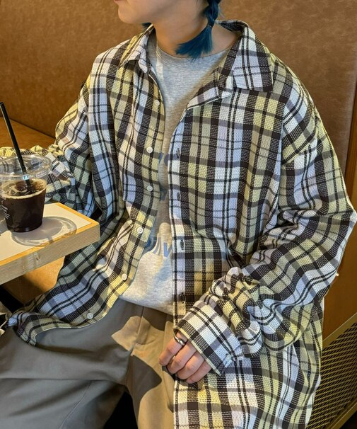 【CIAOPANIC TYPY】バスケット編みメッシュチェックシャツ