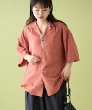 【CIAOPANIC TYPY】オープンカラーストライプシャツ