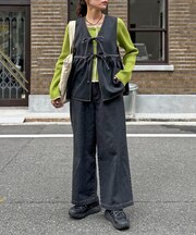 デニムビスチェセットアップ