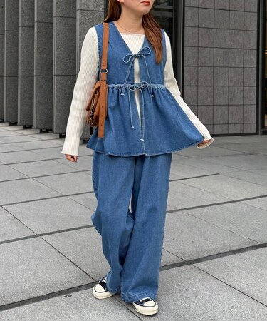 デニムビスチェセットアップ