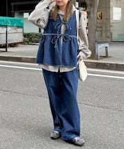 デニムビスチェセットアップ