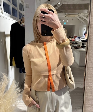 【mystic】配色テープリブT