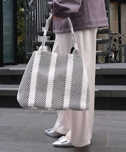 MIX/ストライプ柄トート