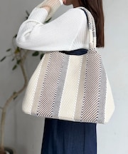 MIX/ストライプ柄トート