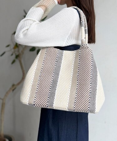 MIX/ストライプ柄トート