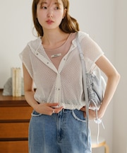 【Kastane】メッシュノースリパーカー