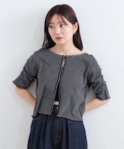 【Kastane】サーマルパフ半袖カーディガン