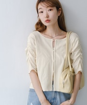 【Kastane】サーマルパフ半袖カーディガン