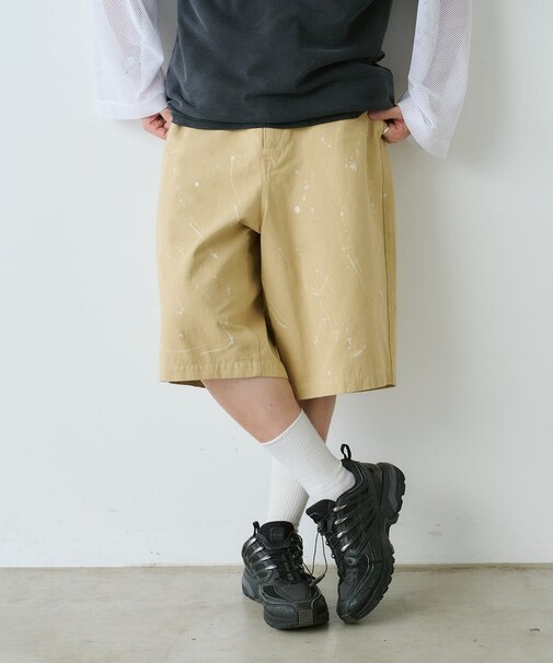 【Kastane】ハンドぺインティングコットンツイルショーツ?