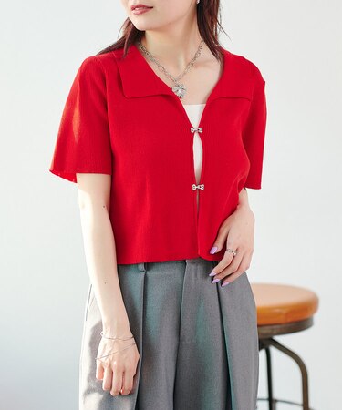 【Kastane】ダメージポロホックニット