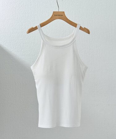 【SHENERY】カップ付アメスリリブタンクトップ