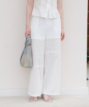 【Kastane】コットンレースパッチワークパンツ