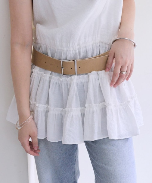 【mystic】スクエアバックルワイドベルト