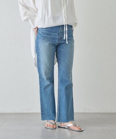 【SHENERY】カットオフストレートデニムパンツ