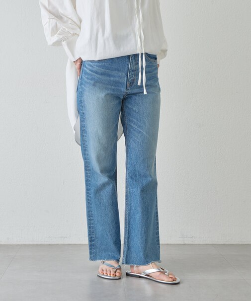 【SHENERY】カットオフストレートデニムパンツ