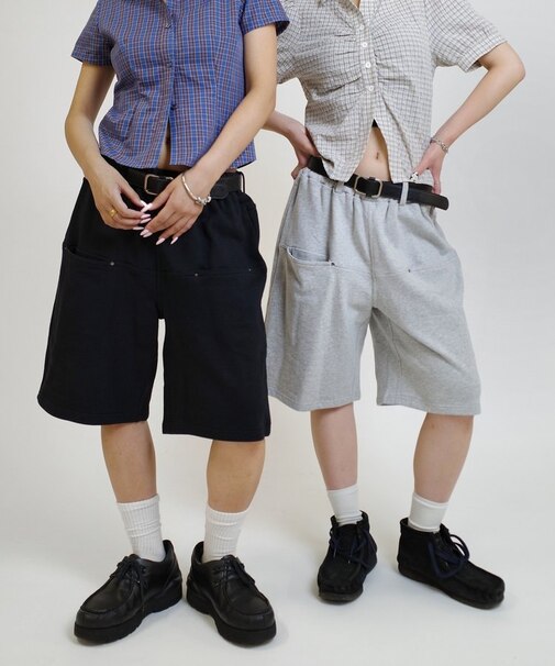 【WHO'S WHO gallery】スラッシュポケットスウェットハーフパンツ