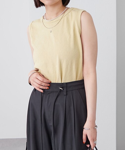 【mystic】テレコスリーブレスT