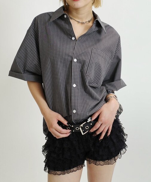 【WHO'S WHO gallery】チェック半袖シャツ